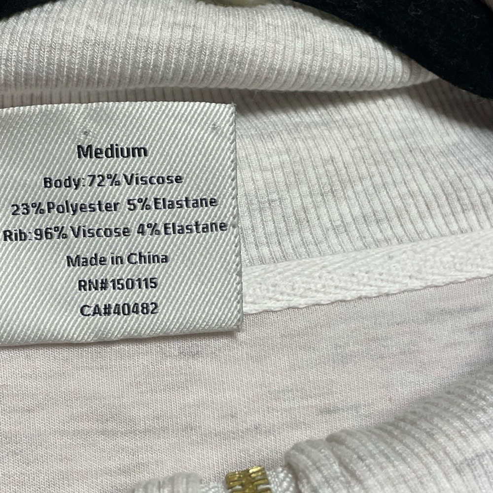 Varley Catherine Half Zip Sweat in Ivory Marl - Picture 7 of 8